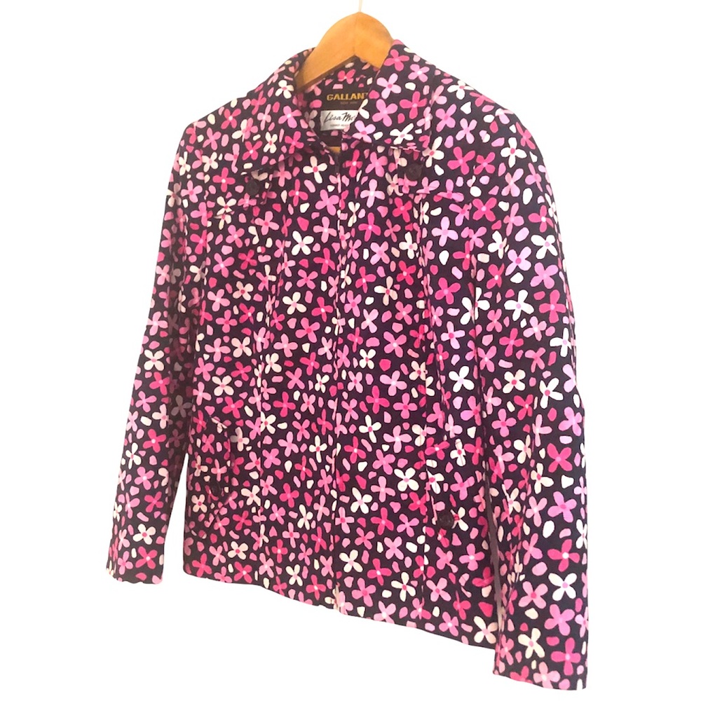 Y2K Vintage Gallant Zip Up Pink Flowers Jacket 8
